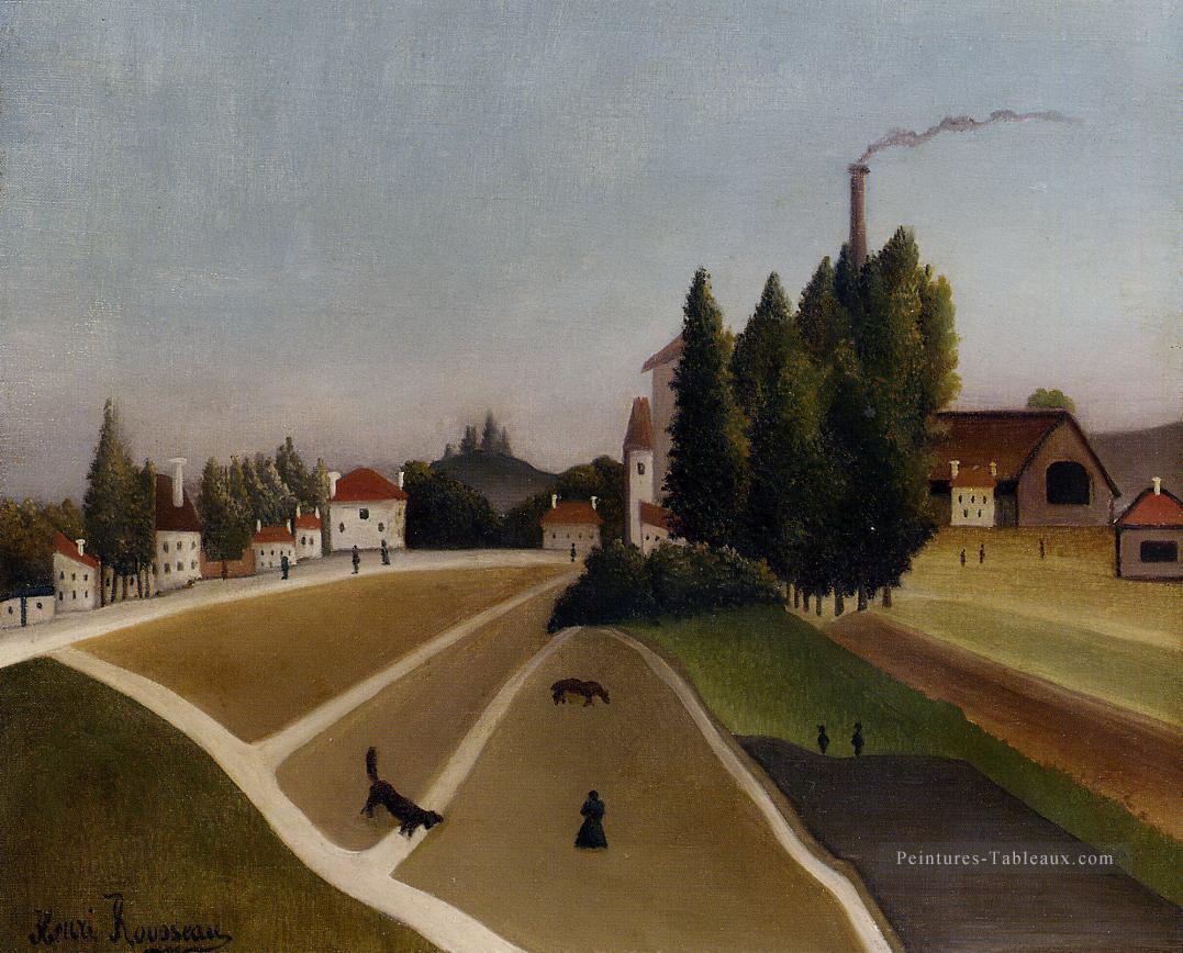 paysage avec usine 1906 Henri Rousseau post impressionnisme Naive primitivisme Peintures à l'huile